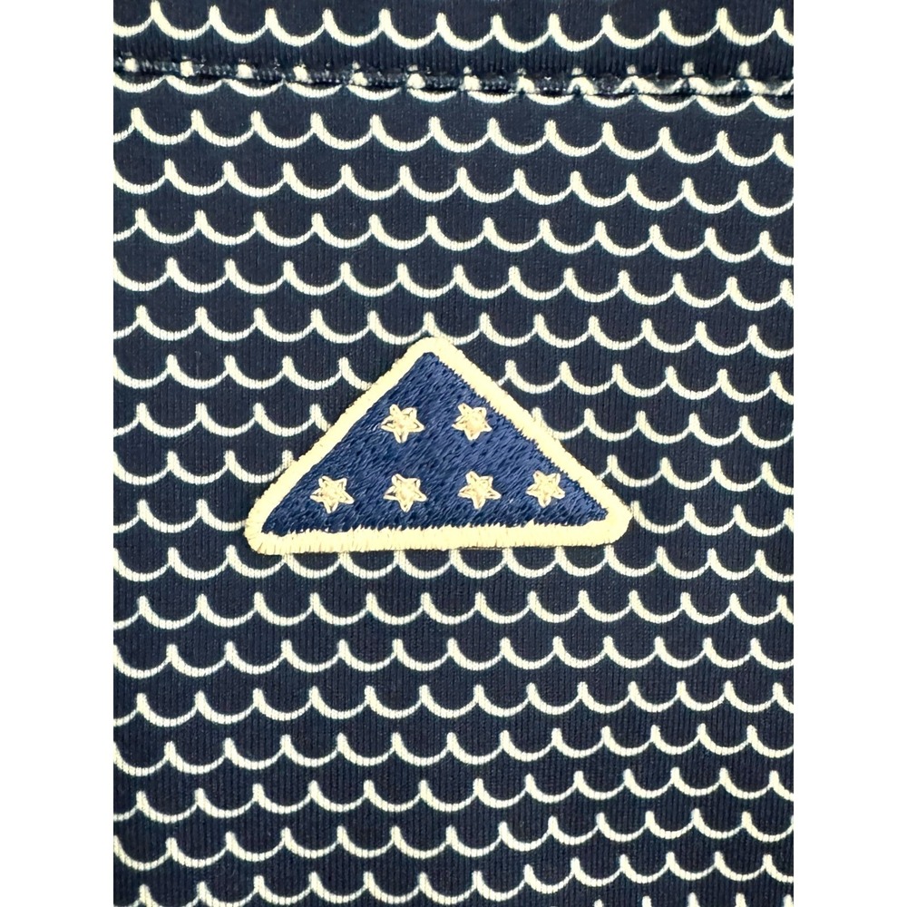 Fairway‎ Greene Men's XL Golf Polo Shirt Navy Blue Geometric Print Made in USA - Picture 8 of 10